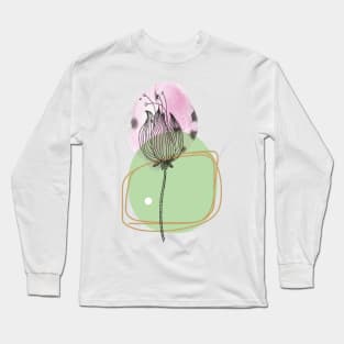 abstract watercolor botanical illustration. Minimalistic boho style Long Sleeve T-Shirt